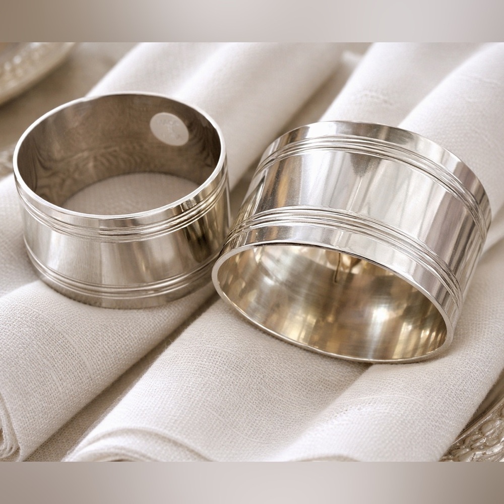 Rare! Vintage 2005 Ralph Lauren Silver Plated‎ Napkin Rings new in boxes!
